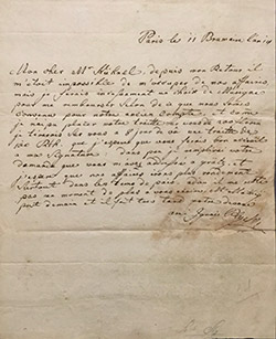 letter from Ignace Pleyel